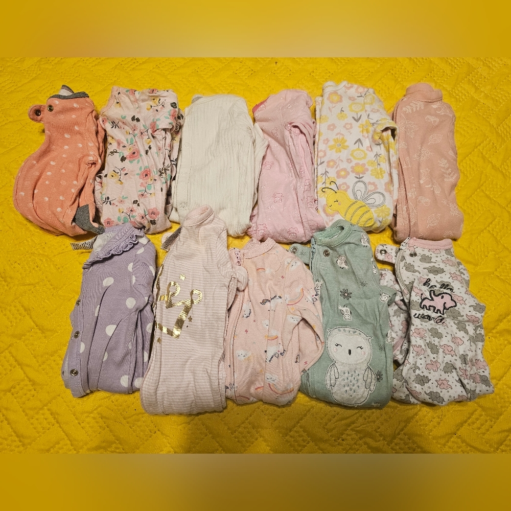 0-3 Month Baby Girl Sleepers